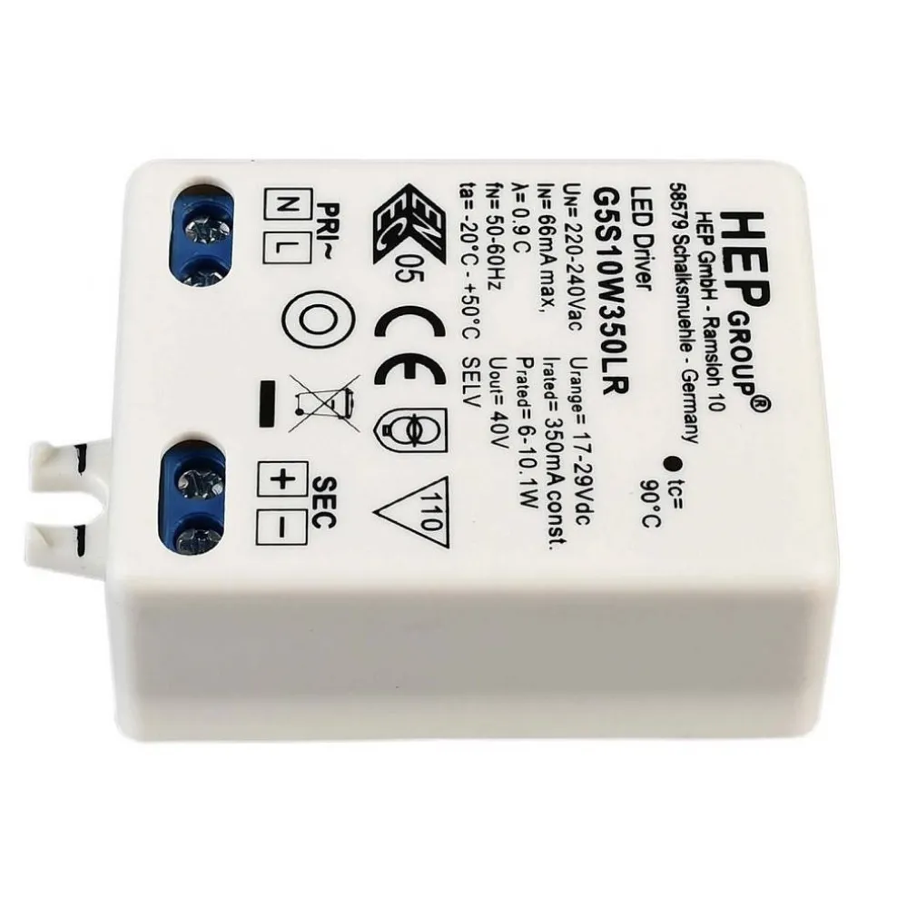 TRASFORMATORE LED DRIVER ALIMENTATORE BIANCO 10 W 17-29V 350MA LAMPADE STRISCE