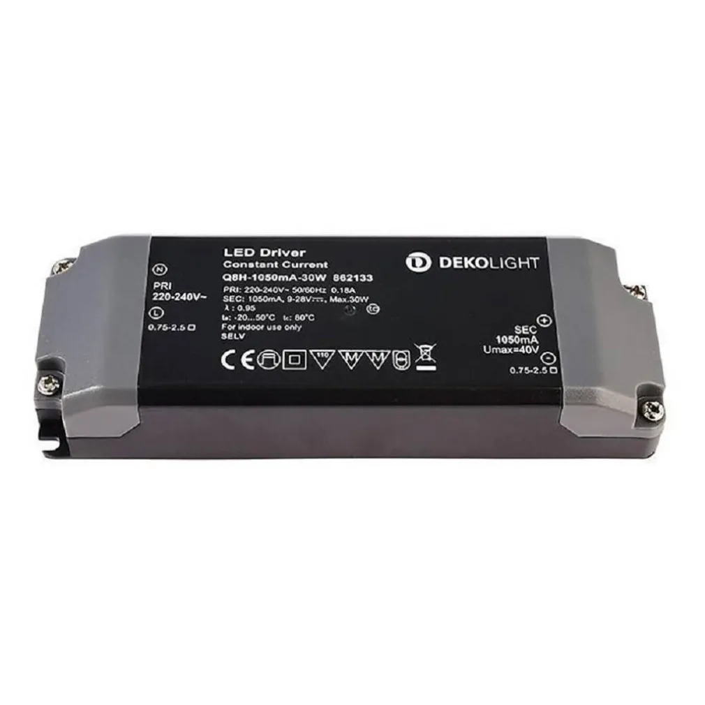 TRASFORMATORE LED DRIVER ALIMENTATORE SLIM 30W 9-28V 1050MA LAMPADE STRISCE 230V