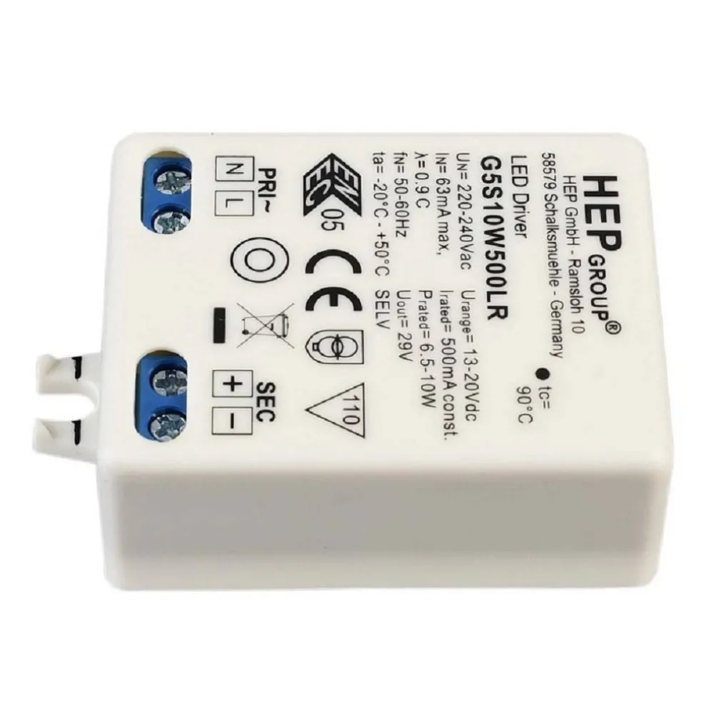 TRASFORMATORE LED DRIVER ALIMENTATORE BIANCO 10 W 13-20 V 500 MA LAMPADE STRISCE