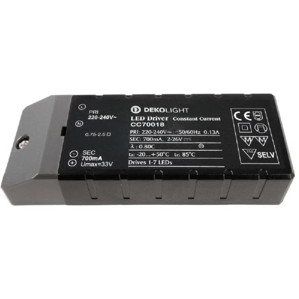 TRASFORMATORE LED DRIVER ALIMENTATORE SLIM 18 W 2-26V 700MA LAMPADE STRISCE 230V