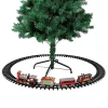 TRENINO NATALIZIO CON SLITTA DI BABBO NATALE A BATTERIA DECORAZIONE BASE ALBERO