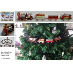 TRENINO NATALIZIO CON SUPPORTO PER CENTRO ALBERO TRENO ELETTRICO CON LUCI NATALE