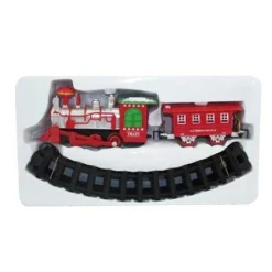 TRENINO NATALIZIO SOTTO ALBERO TRENO ELETTRICO CON LUCI VAGONE ROSSO E BIANCO