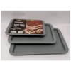 TRIS 3 TEGLIE RETTANGOLARI ANTIADERENTI RIVESTIMENTO STONE 33/38/43 CM DA FORNO