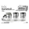 TRIS BARATTOLI BARATTOLINO 750ML 11X14CM VETRO SALE ZUCCHERO CAFFE 772016 ACCIAIO