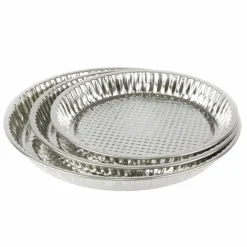 TRIS STAMPI PER CROSTATA TORTE DESSERT PASTICCINI IN LATTA 24/28/32 CM TEGLIE 007910A