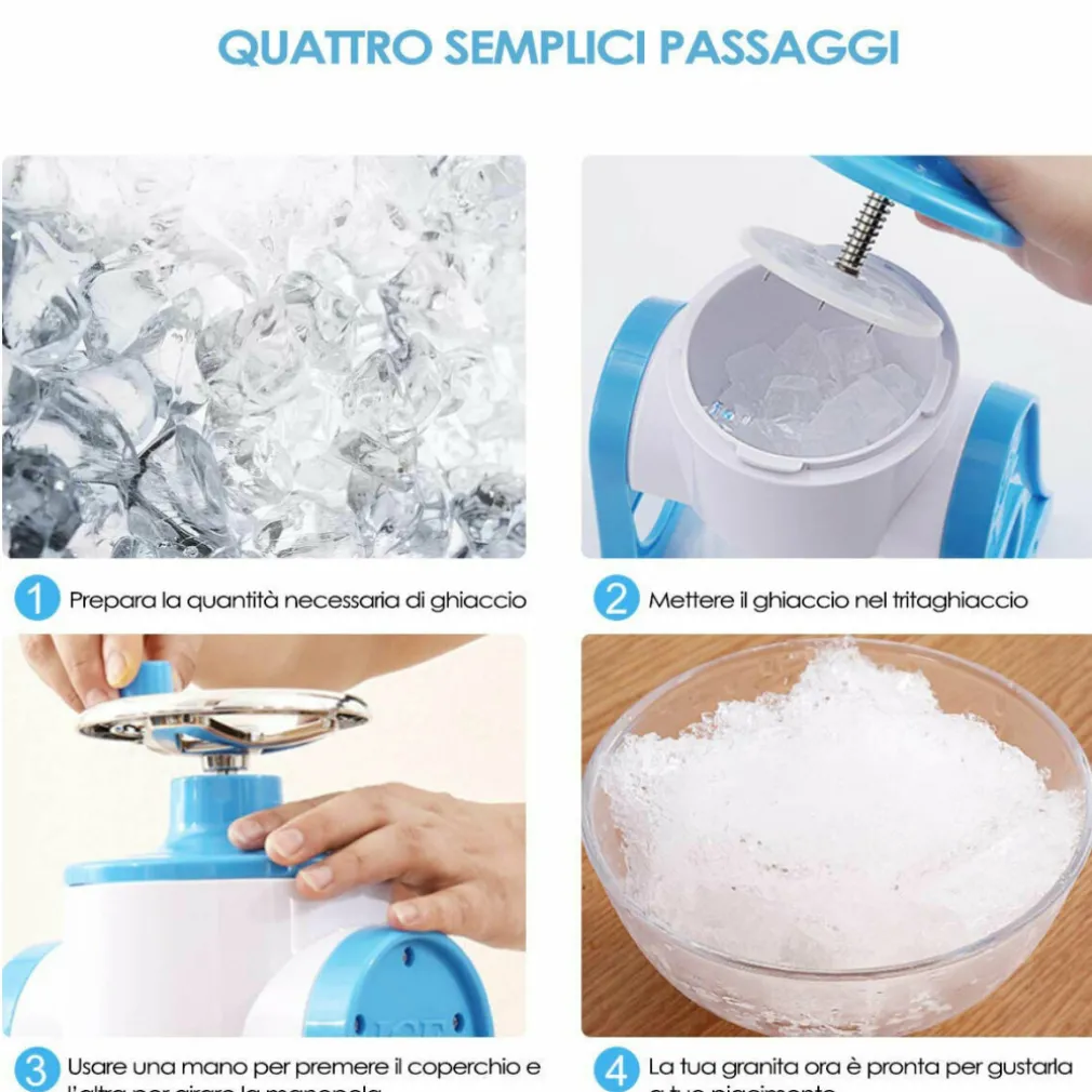 TRITAGHIACCIO MANUALE MACCHINA PER TRITA ROMPERE IL GHIACCIO CON MANOVELLA ICE