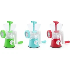 TRITATUTTO MANUALE MACININO PORTATILE A MANOVELLA IN ACCIAIO PER CARNE MANZO PESCE MAIALE