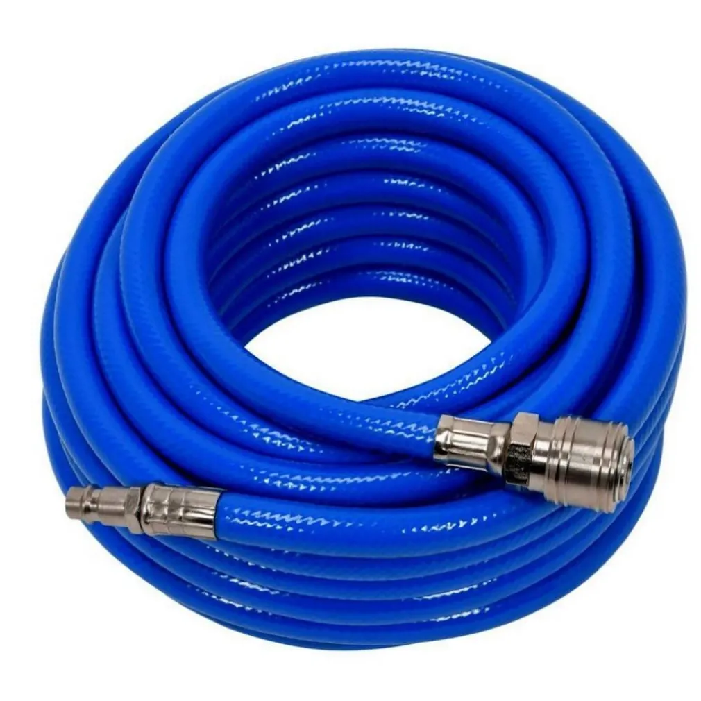 TUBO ARIA COMPRESSA FLESSIBILE PER COMPRESSORE 10 METRI RACCORDO RAPIDO 1/4″