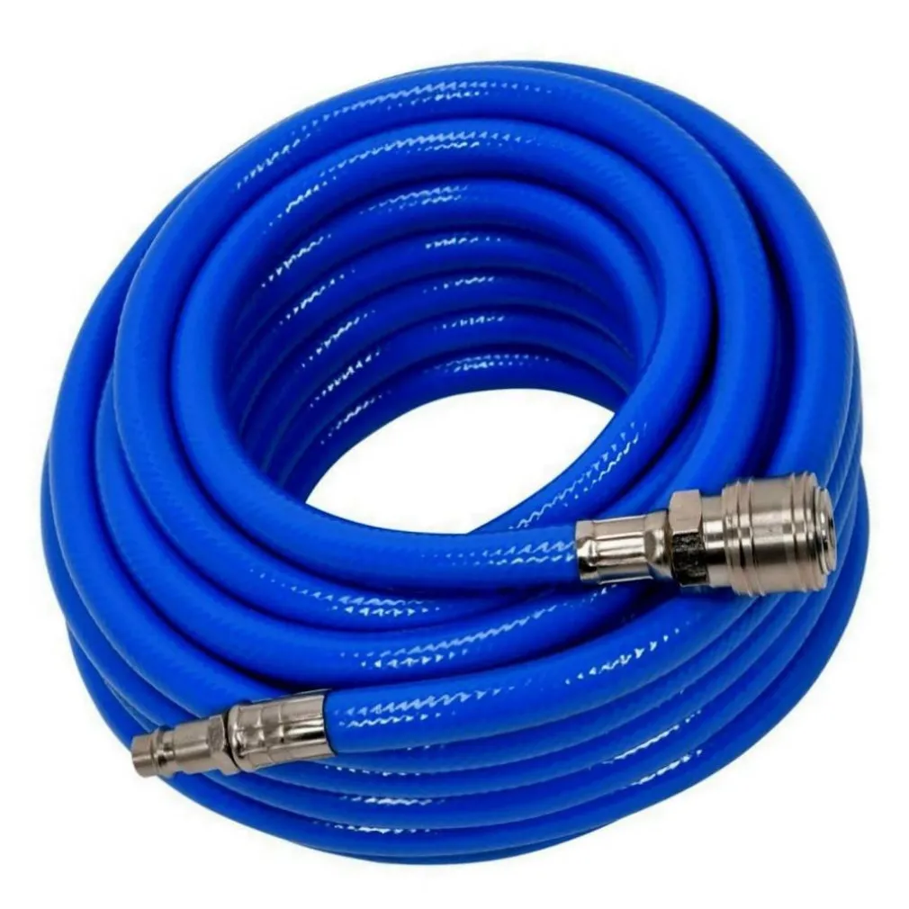 TUBO ARIA COMPRESSA FLESSIBILE PER COMPRESSORE 12 METRI RACCORDO RAPIDO 1/4″