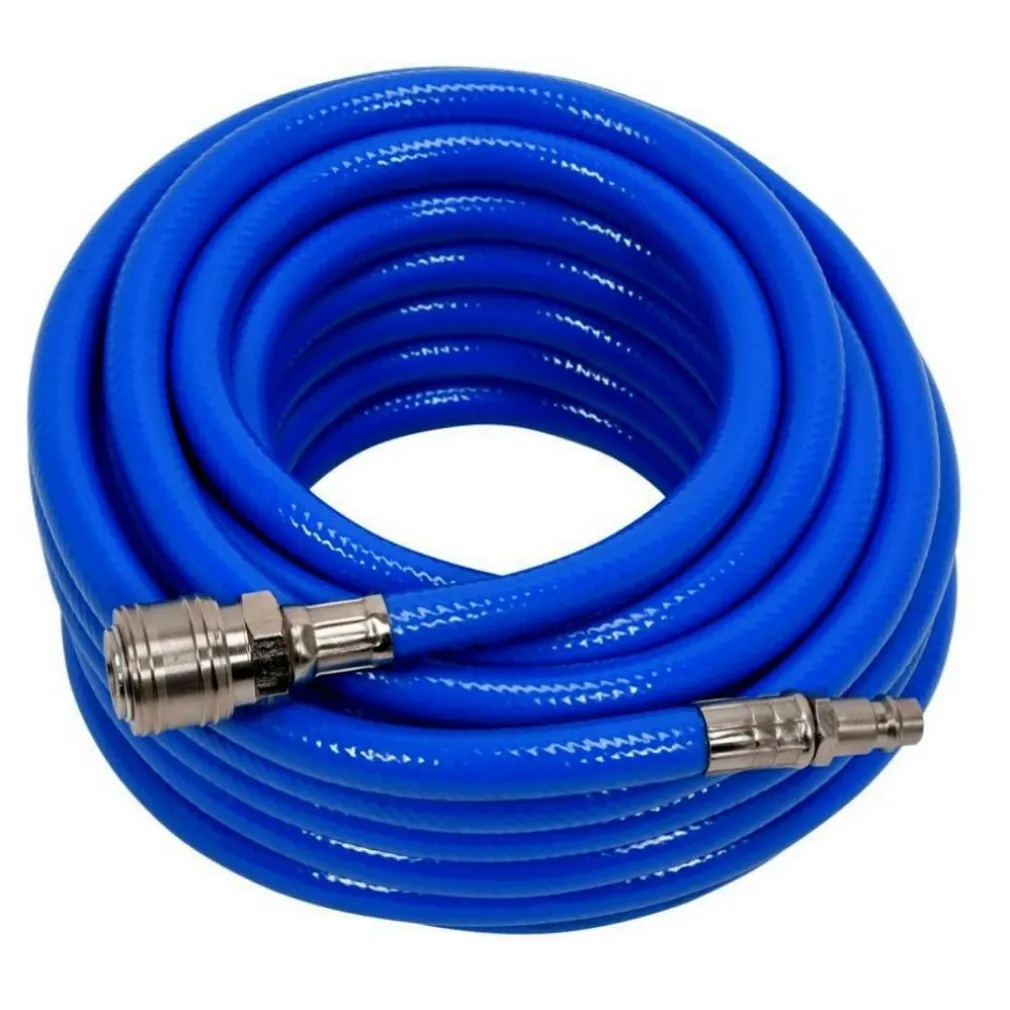 TUBO ARIA COMPRESSA FLESSIBILE PER COMPRESSORE 12 METRI RACCORDO RAPIDO 1/4″