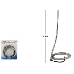 TUBO FLESSIBILE DOCCIA ACCIAIO CON SISTEMA SICUREZZA ANTISCOPPIO 1.8 MT BAGNO 69223