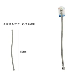 TUBO FLESSIBILE FLESSIBILI RUBINETTO MISCELATORE ACQUA 50 CM M 1/2 X M1/2 69399