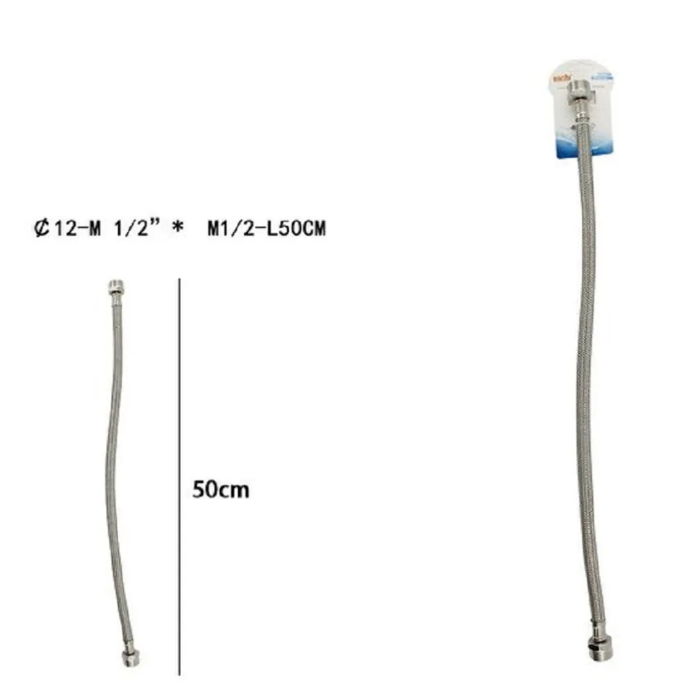 TUBO FLESSIBILE FLESSIBILI RUBINETTO MISCELATORE ACQUA 50 CM M 1/2 X M1/2 69399