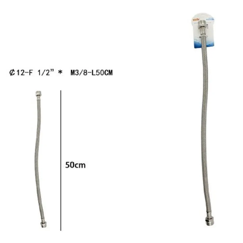 TUBO FLESSIBILE FLESSIBILI RUBINETTO MISCELATORE ACQUA 50 CM F 1/2 X M3/8 69400