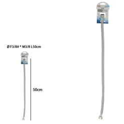 TUBO FLESSIBILE FLESSIBILI PER RUBINETTO MISCELATORE ACQUA ØF3/8 X M3/8 LUNGO 50CM 87966