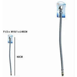 TUBO FLESSIBILE FLESSIBILI RUBINETTO MISCELATORE ACQUA 40 CM F1/2 X M10/1 87369