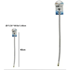 TUBO FLESSIBILE FLESSIBILI PER RUBINETTO MISCELATORE ACQUA ØF1/2 X M10/1 LUNGO 40CM 87969