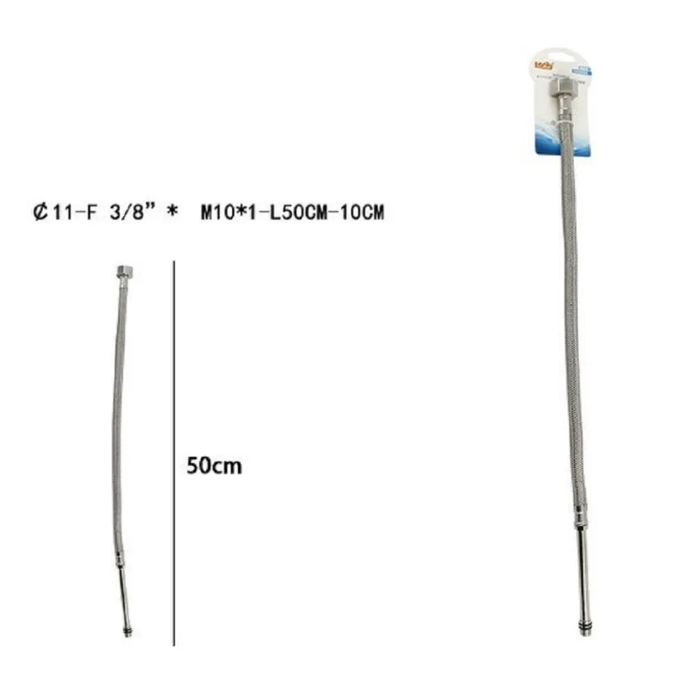 TUBO FLESSIBILE FLESSIBILI RUBINETTO MISCELATORE ACQUA 50 CM F 3/8 X M10/1 69397