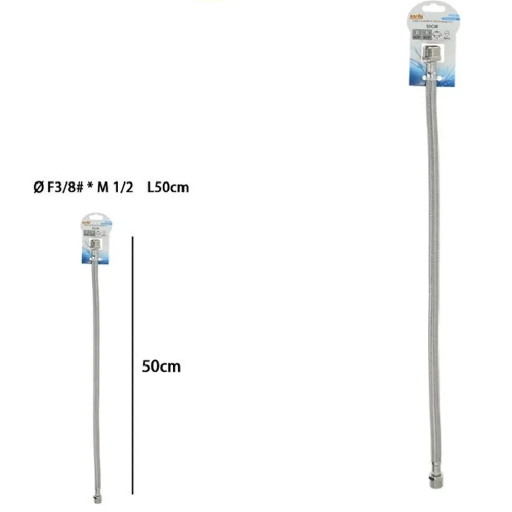 TUBO FLESSIBILE FLESSIBILI PER RUBINETTO MISCELATORE ACQUA ØF3/8 X M1/2 LUNGO 50 CM 87479