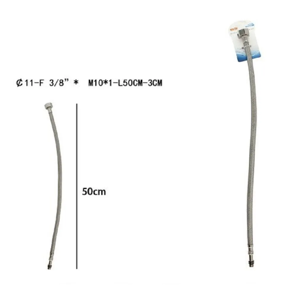 TUBO FLESSIBILE FLESSIBILI RUBINETTO MISCELATORE ACQUA 50 CM F 3/8 X M10/1 69395