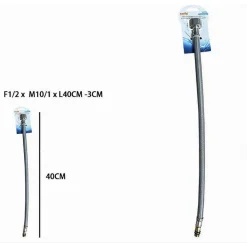 TUBO FLESSIBILE FLESSIBILI PER RUBINETTO MISCELATORE ACQUA 40CM F1/2XM10/1 87370