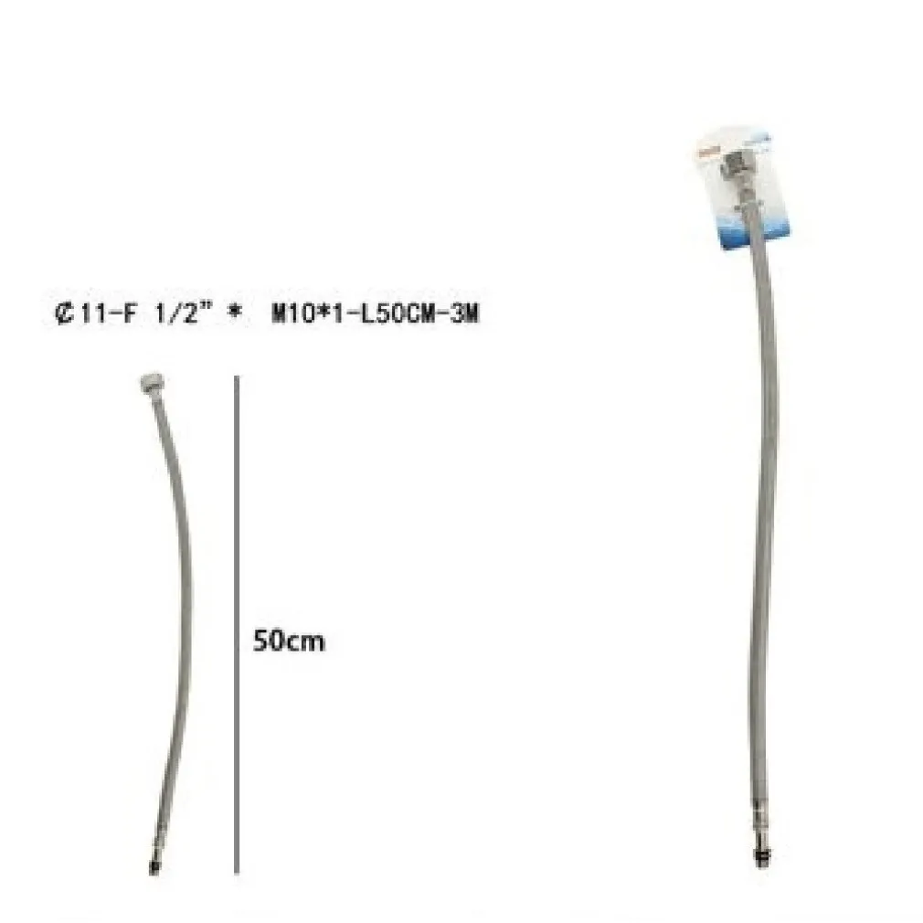 TUBO FLESSIBILE FLESSIBILI RUBINETTO MISCELATORE ACQUA 50 CM F 1/2 X M10/1 69393