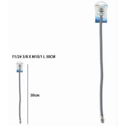 TUBO FLESSIBILE FLESSIBILI RUBINETTO MISCELATORE ACQUA 50CM F1/2 3/8 X M10/1 87381