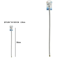 TUBO FLESSIBILE FLESSIBILI RUBINETTO MISCELATORE ACQUA 50 CM F 3/8 X M10/1 69394