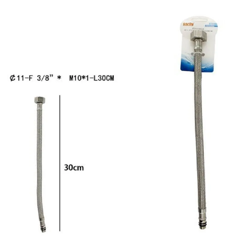 TUBO FLESSIBILE FLESSIBILI RUBINETTO MISCELATORE ACQUA 30 CM F 3/8 X M10/1 69390