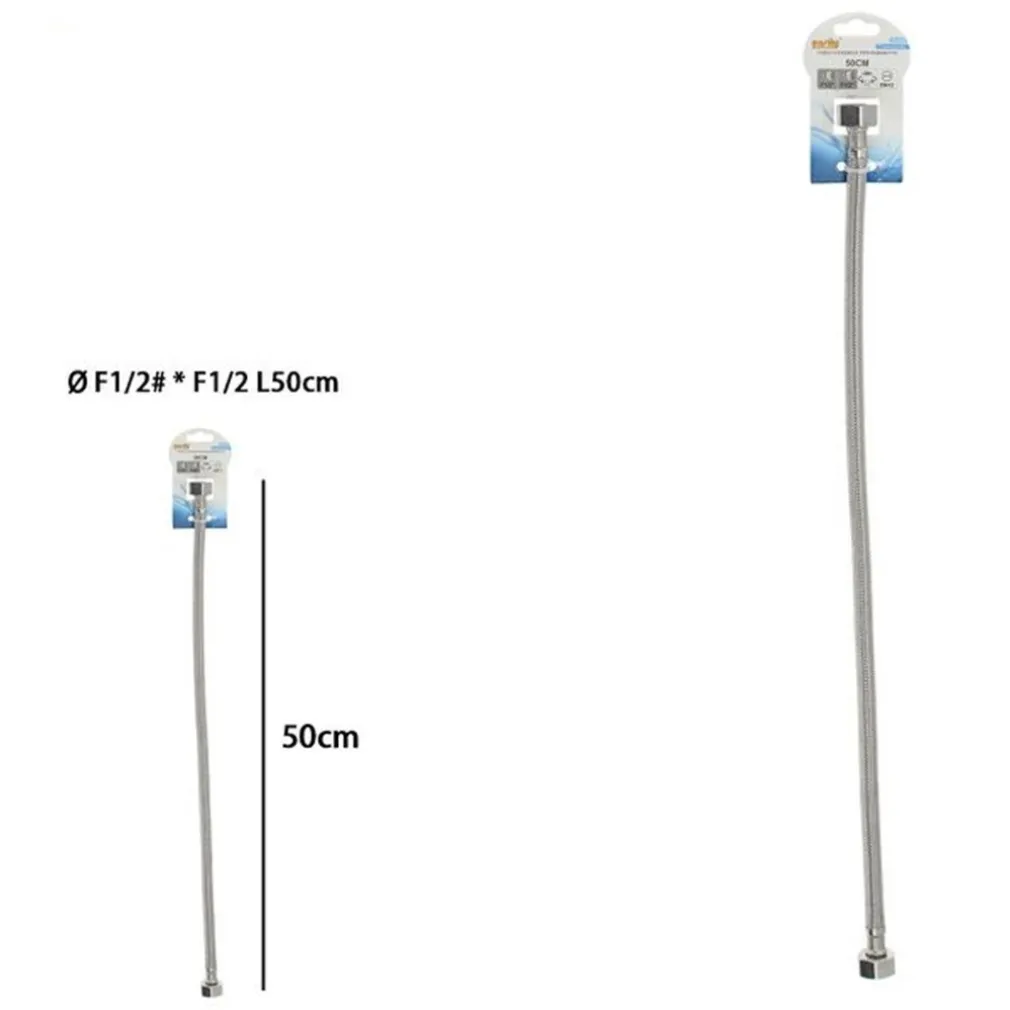 TUBO FLESSIBILE FLESSIBILI PER RUBINETTO MISCELATORE ACQUA ØF1/2 X F1/2 LUNGO 50 CM 87967