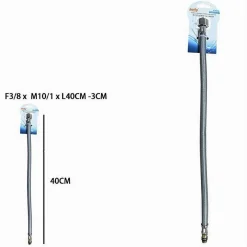 TUBO FLESSIBILE FLESSIBILI RUBINETTO MISCELATORE ACQUA 40 CM F3/8 X M10/1 87371
