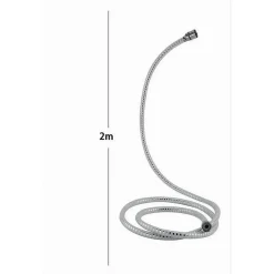 TUBO LACCIO FLESSIBILE DOCCIA BIFLEX CROMO BIANCO UNIVERSALE LUNGHEZZA 2MT 69226