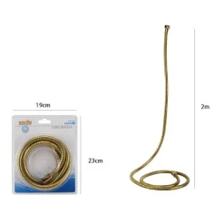 TUBO LACCIO FLESSIBILE DOCCIA DOCCETTA VASCA BAGNO 2 MT UNIVERSALE 59536 DORATO