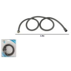 TUBO LACCIO FLESSIBILE DOCCIA DOCCETTA VASCA BAGNO 1.5MT UNIVERSALE 87136 GRIGIO