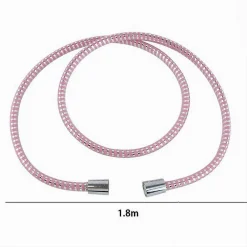 TUBO LACCIO FLESSIBILE DOCCIA RICAMBIO 1,8 MT LACCIO PVC RIVESTIMENTO ROSA 87294