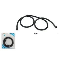 TUBO LACCIO FLESSIBILE DOCCIA DOCCETTA VASCA BAGNO 1.5 MT UNIVERSALE 87135 NERO