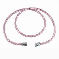 TUBO LACCIO FLESSIBILE DOCCIA 2METRI LACCIO PVC RIVESTIMENTO ROSA RICAMBIO 87295