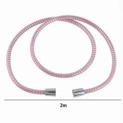 TUBO LACCIO FLESSIBILE DOCCIA 2METRI LACCIO PVC RIVESTIMENTO ROSA RICAMBIO 87295