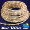 TUBO LUMINOSO 30 METRI LED BIANCO CALDO 720 LUCI PER INTERNO E PER ESTERNO