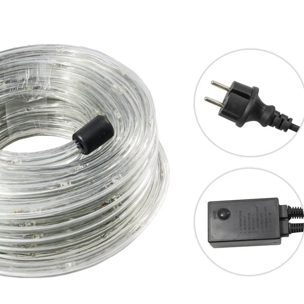 TUBO LUMINOSO A LED 360 LUCI BIANCO FREDDO 20 METRI PER USO ESTERNO + CONTROLLER