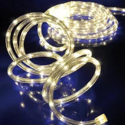 TUBO LUMINOSO A LED PER ESTERNO BIANCO CALDO 10 METRI CON CONTROLLER GIOCHI LUCE