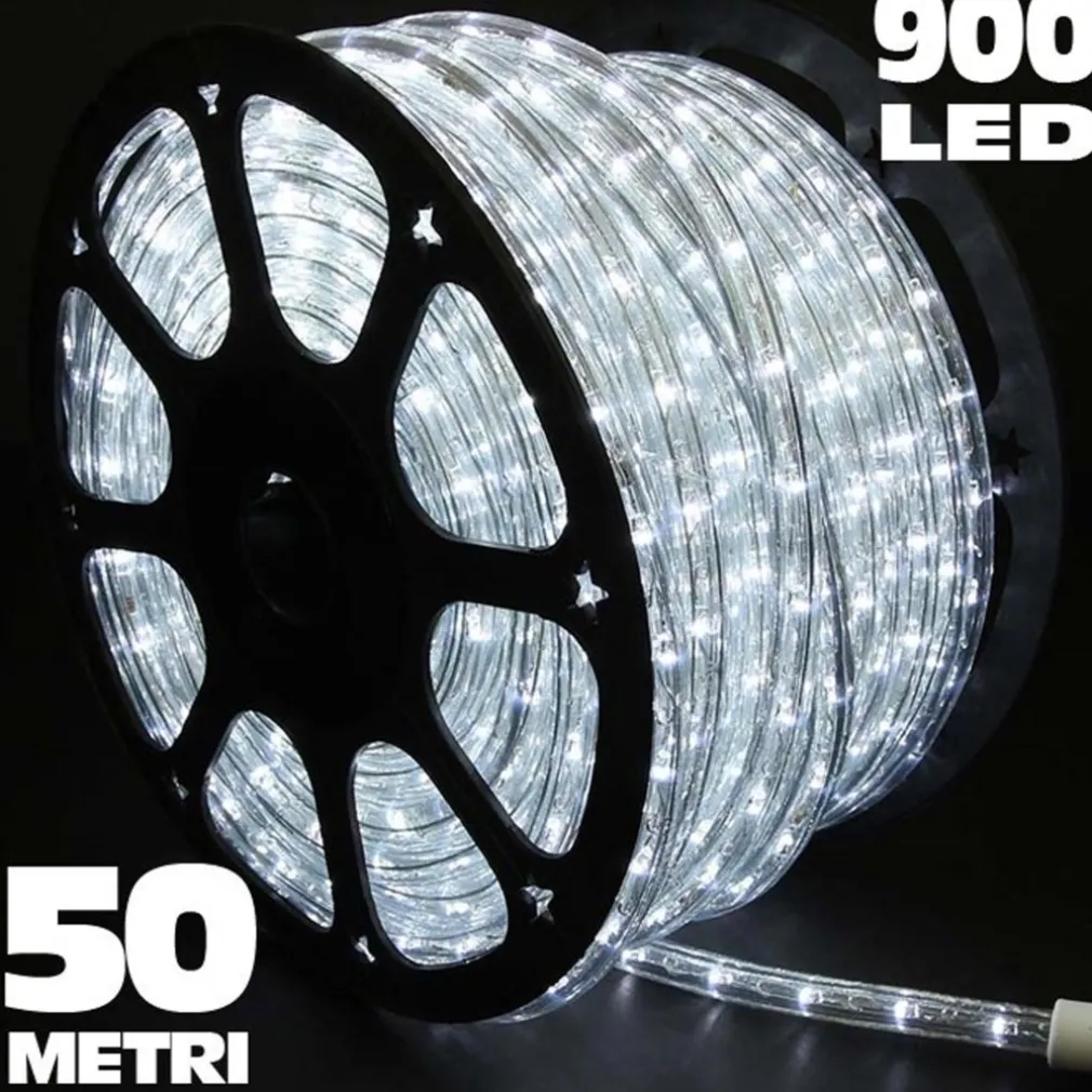 TUBO LUMINOSO LED 50 METRI BIANCO FREDDO PER USO ESTERNO CONTROLLER 8GIOCHI LUCE