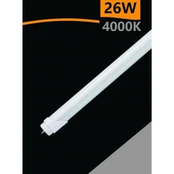 TUBO NEON LED T8 OPACO 26 WATT CONNESSIONE BILATERALE LUCE 4000K 6500K T8-26W-O