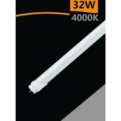 TUBO NEON LED T8 OPACO 32 WATT CONNESSIONE BILATERALE LUCE 6500K 4000K T8-32W-O