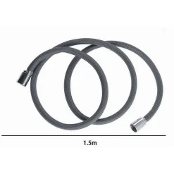 TUBO PER DOCCIA FLESSIBILE 1.5METRI GRIGIO 150CM BAGNO LACCIO DOCCETTA BOX 87284