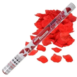 TUBO SPARA CUORI PETALI ROSSI CANNONE PER FESTA SAN VALENTINO PARTY 60 CM