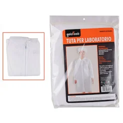 TUTA MONOUSO DA LABORATORIO PROTETTIVA CON BOTTONI POLVERE AGENTI CHIMICI 90595