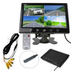 TV TELEVISORE MONITOR LCD DIGITALE 9'' TFT VIDEOSORVEGLIANZA 4 INGRESSI VIDEO