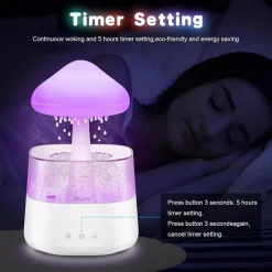 UMIDIFICATORE NUVOLA DI PIOGGIA DIFFUSORE OLI ESSENZIALI AROMATERAPIA CON 7 LUCI